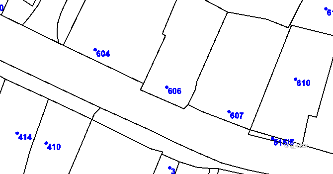 Parcela st. 606 v KÚ Lípa nad Dřevnicí, Katastrální mapa