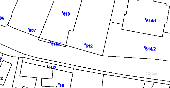 Parcela st. 612 v KÚ Lípa nad Dřevnicí, Katastrální mapa