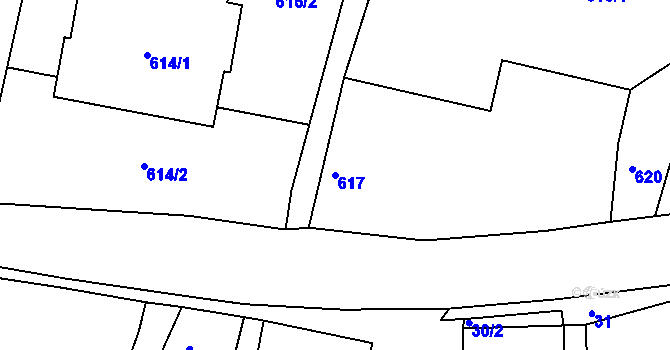 Parcela st. 617 v KÚ Lípa nad Dřevnicí, Katastrální mapa