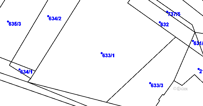 Parcela st. 633/1 v KÚ Lípa nad Dřevnicí, Katastrální mapa