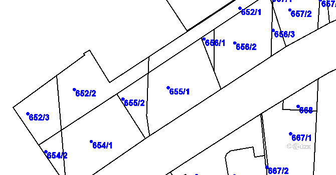 Parcela st. 655/1 v KÚ Lípa nad Dřevnicí, Katastrální mapa