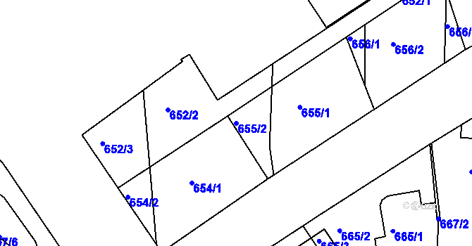 Parcela st. 655/2 v KÚ Lípa nad Dřevnicí, Katastrální mapa