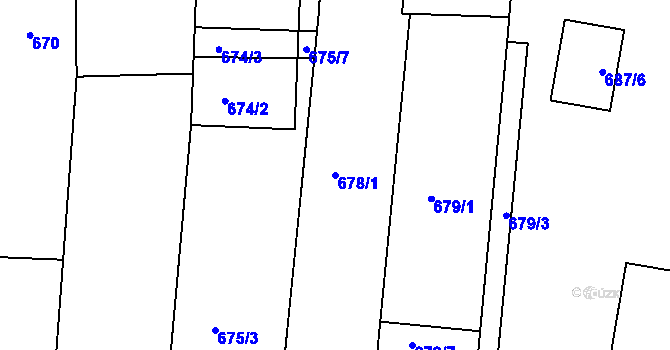 Parcela st. 678/1 v KÚ Lípa nad Dřevnicí, Katastrální mapa