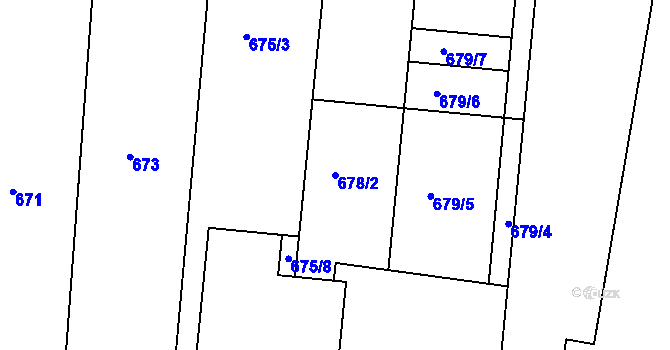 Parcela st. 678/2 v KÚ Lípa nad Dřevnicí, Katastrální mapa
