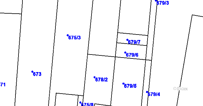 Parcela st. 678/3 v KÚ Lípa nad Dřevnicí, Katastrální mapa