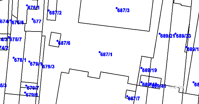 Parcela st. 687/1 v KÚ Lípa nad Dřevnicí, Katastrální mapa