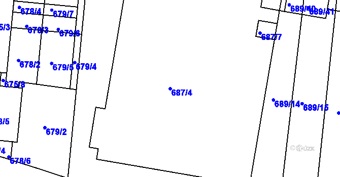 Parcela st. 687/4 v KÚ Lípa nad Dřevnicí, Katastrální mapa