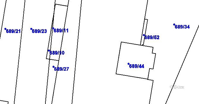 Parcela st. 689/1 v KÚ Lípa nad Dřevnicí, Katastrální mapa