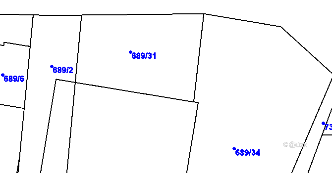 Parcela st. 689/8 v KÚ Lípa nad Dřevnicí, Katastrální mapa