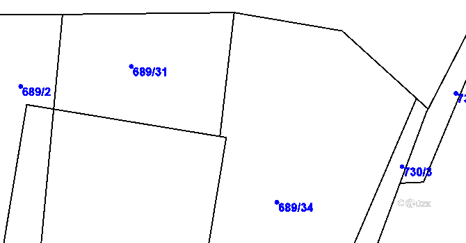 Parcela st. 689/9 v KÚ Lípa nad Dřevnicí, Katastrální mapa
