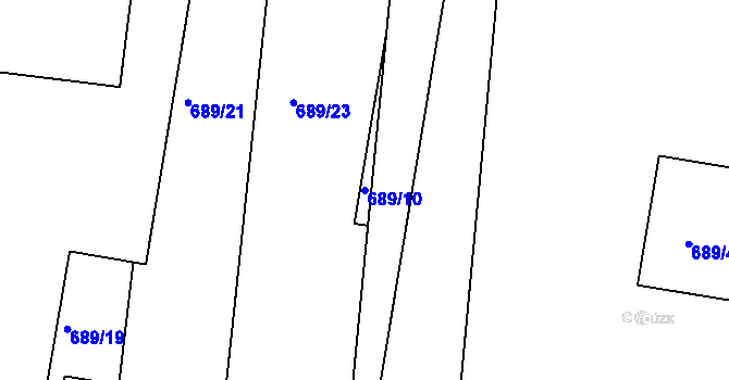 Parcela st. 689/10 v KÚ Lípa nad Dřevnicí, Katastrální mapa