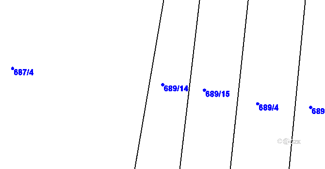 Parcela st. 689/14 v KÚ Lípa nad Dřevnicí, Katastrální mapa