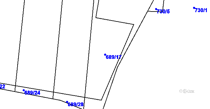 Parcela st. 689/17 v KÚ Lípa nad Dřevnicí, Katastrální mapa
