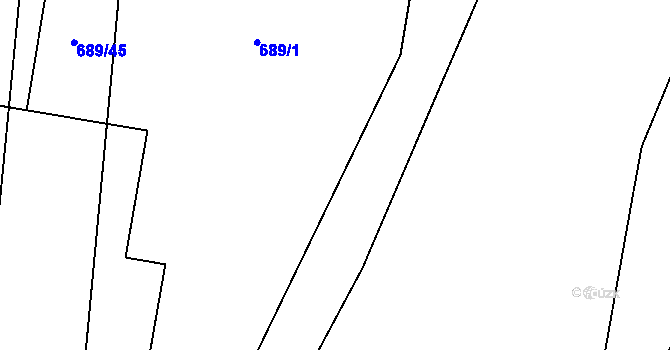 Parcela st. 689/18 v KÚ Lípa nad Dřevnicí, Katastrální mapa