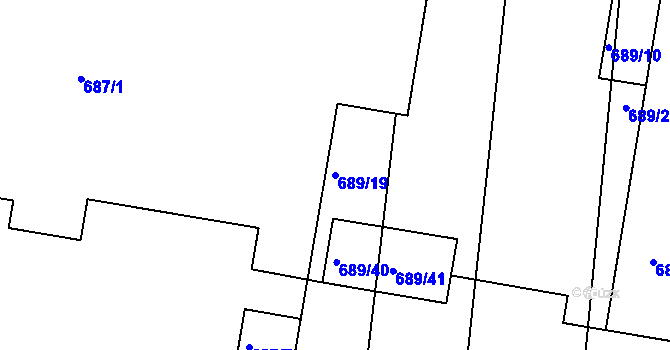 Parcela st. 689/19 v KÚ Lípa nad Dřevnicí, Katastrální mapa