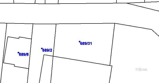 Parcela st. 689/31 v KÚ Lípa nad Dřevnicí, Katastrální mapa