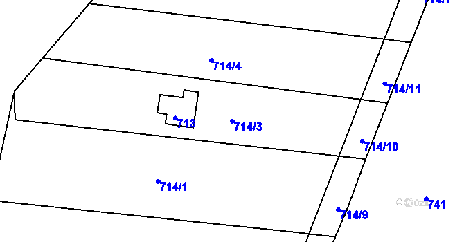 Parcela st. 714/3 v KÚ Lípa nad Dřevnicí, Katastrální mapa