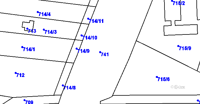 Parcela st. 741 v KÚ Lípa nad Dřevnicí, Katastrální mapa
