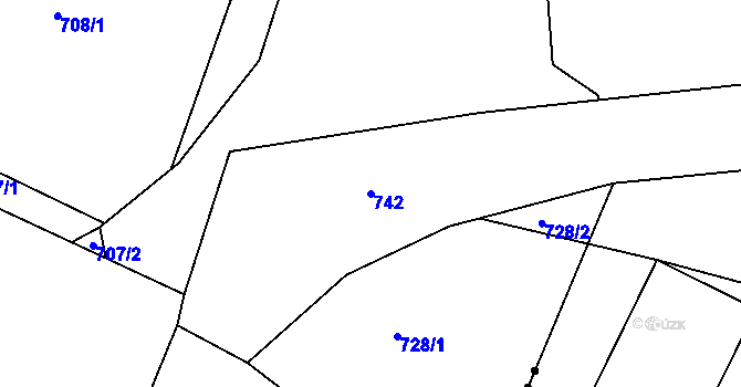 Parcela st. 742 v KÚ Lípa nad Dřevnicí, Katastrální mapa
