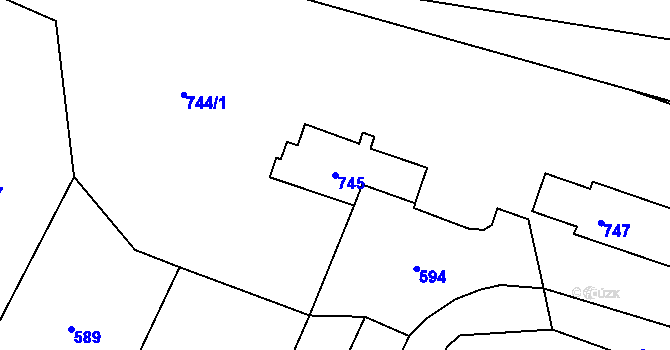 Parcela st. 745 v KÚ Lípa nad Dřevnicí, Katastrální mapa