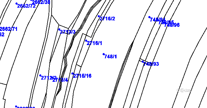 Parcela st. 748/1 v KÚ Lípa nad Dřevnicí, Katastrální mapa
