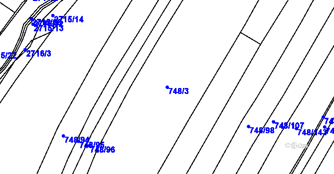 Parcela st. 748/3 v KÚ Lípa nad Dřevnicí, Katastrální mapa
