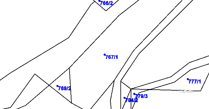 Parcela st. 767/1 v KÚ Lípa nad Dřevnicí, Katastrální mapa