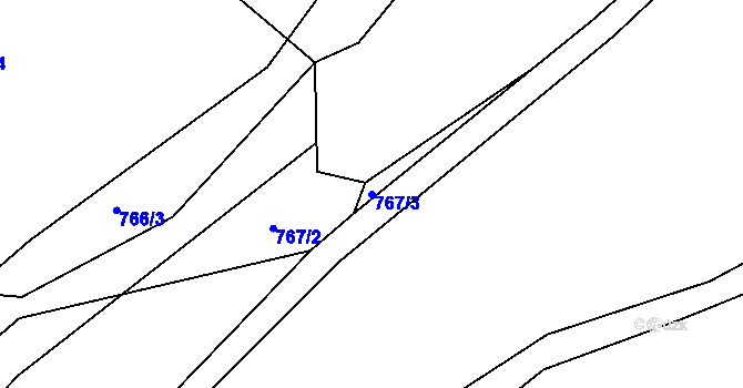 Parcela st. 767/3 v KÚ Lípa nad Dřevnicí, Katastrální mapa