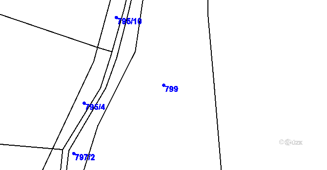 Parcela st. 799 v KÚ Lípa nad Dřevnicí, Katastrální mapa