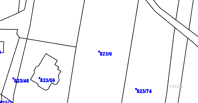 Parcela st. 823/6 v KÚ Lípa nad Dřevnicí, Katastrální mapa