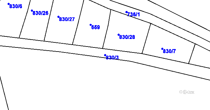 Parcela st. 830/3 v KÚ Lípa nad Dřevnicí, Katastrální mapa