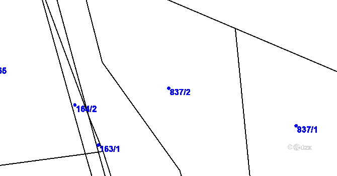 Parcela st. 837/2 v KÚ Lípa nad Dřevnicí, Katastrální mapa