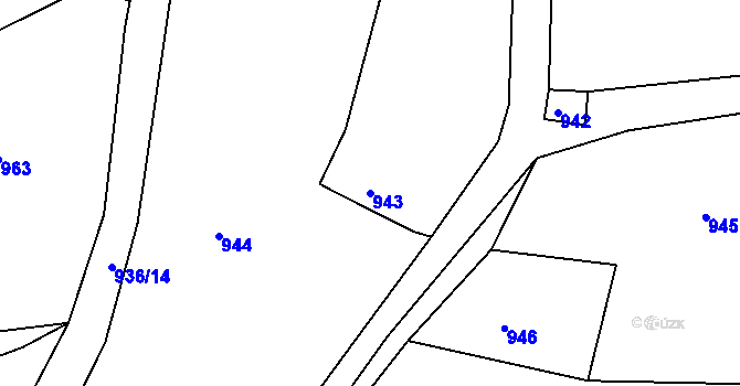 Parcela st. 943 v KÚ Lípa nad Dřevnicí, Katastrální mapa