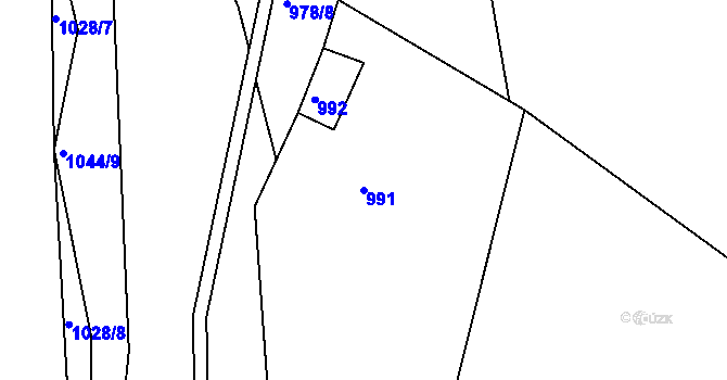 Parcela st. 991 v KÚ Lípa nad Dřevnicí, Katastrální mapa