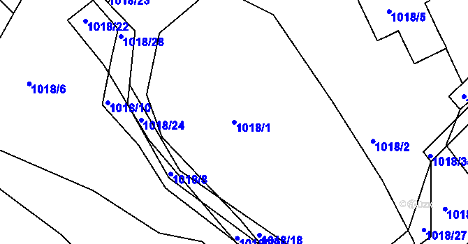 Parcela st. 1018/1 v KÚ Lípa nad Dřevnicí, Katastrální mapa