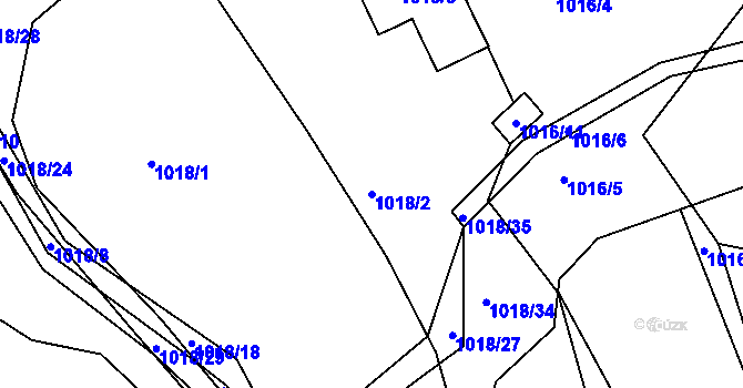 Parcela st. 1018/2 v KÚ Lípa nad Dřevnicí, Katastrální mapa