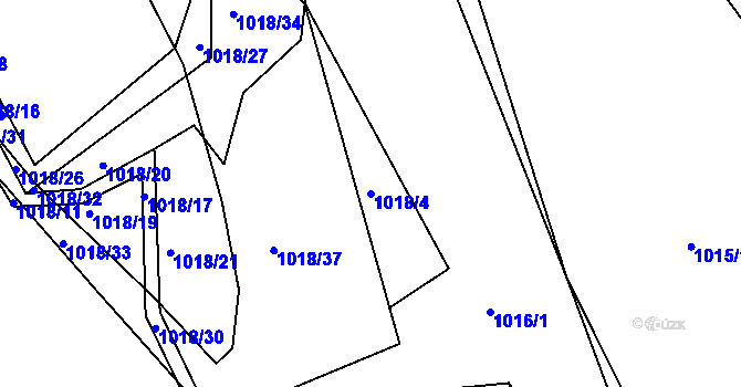 Parcela st. 1018/4 v KÚ Lípa nad Dřevnicí, Katastrální mapa