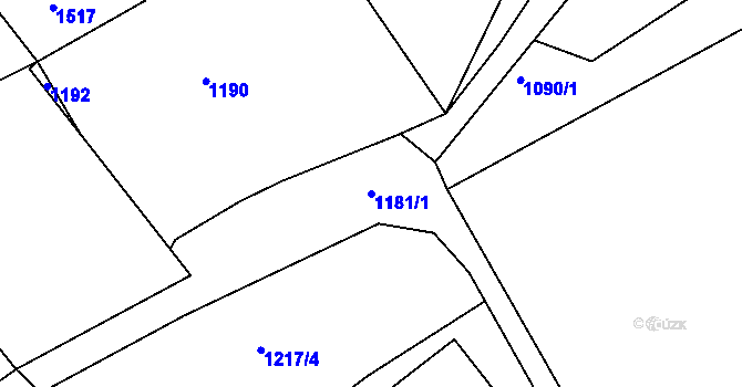 Parcela st. 1181/1 v KÚ Lípa nad Dřevnicí, Katastrální mapa