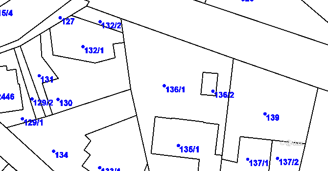 Parcela st. 136/1 v KÚ Lípa nad Dřevnicí, Katastrální mapa