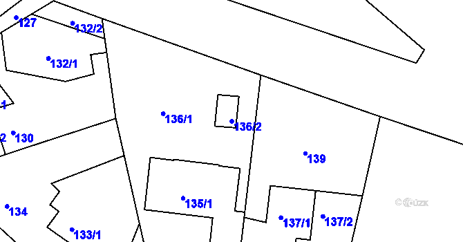 Parcela st. 136/2 v KÚ Lípa nad Dřevnicí, Katastrální mapa