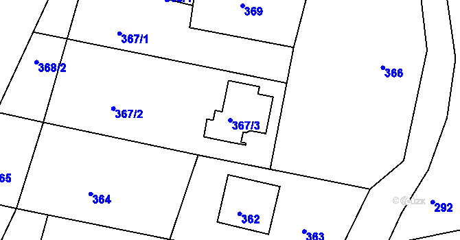 Parcela st. 367/3 v KÚ Lípa nad Dřevnicí, Katastrální mapa