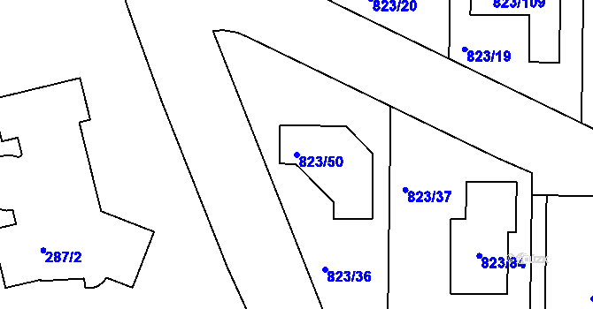 Parcela st. 823/50 v KÚ Lípa nad Dřevnicí, Katastrální mapa