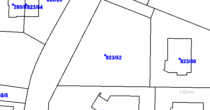 Parcela st. 823/52 v KÚ Lípa nad Dřevnicí, Katastrální mapa