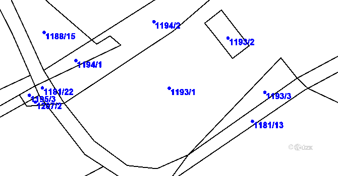 Parcela st. 1193/1 v KÚ Lípa nad Dřevnicí, Katastrální mapa