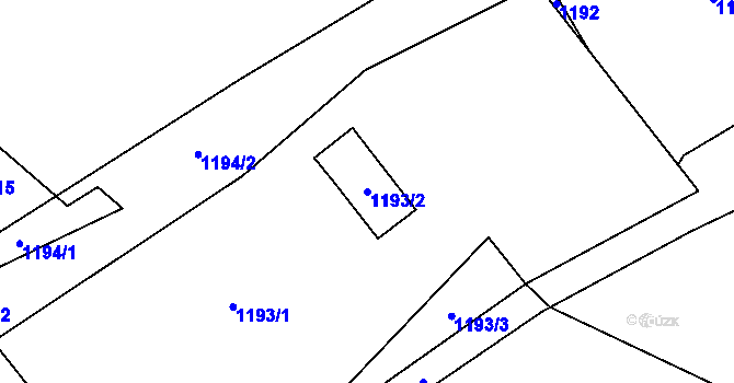 Parcela st. 1193/2 v KÚ Lípa nad Dřevnicí, Katastrální mapa