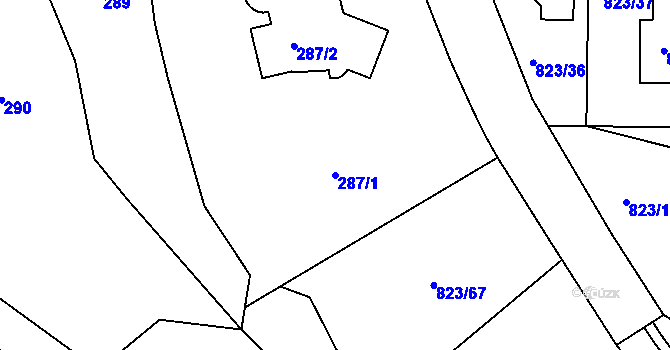 Parcela st. 287/1 v KÚ Lípa nad Dřevnicí, Katastrální mapa