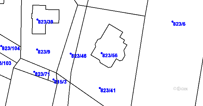 Parcela st. 823/56 v KÚ Lípa nad Dřevnicí, Katastrální mapa