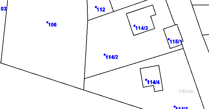 Parcela st. 114/2 v KÚ Lípa nad Dřevnicí, Katastrální mapa
