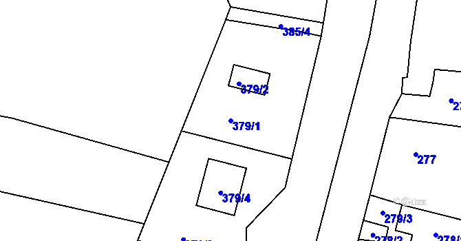 Parcela st. 379/1 v KÚ Lípa nad Dřevnicí, Katastrální mapa