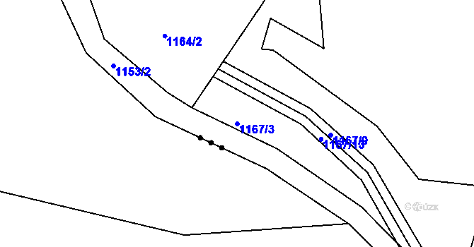 Parcela st. 1167/3 v KÚ Lípa nad Dřevnicí, Katastrální mapa